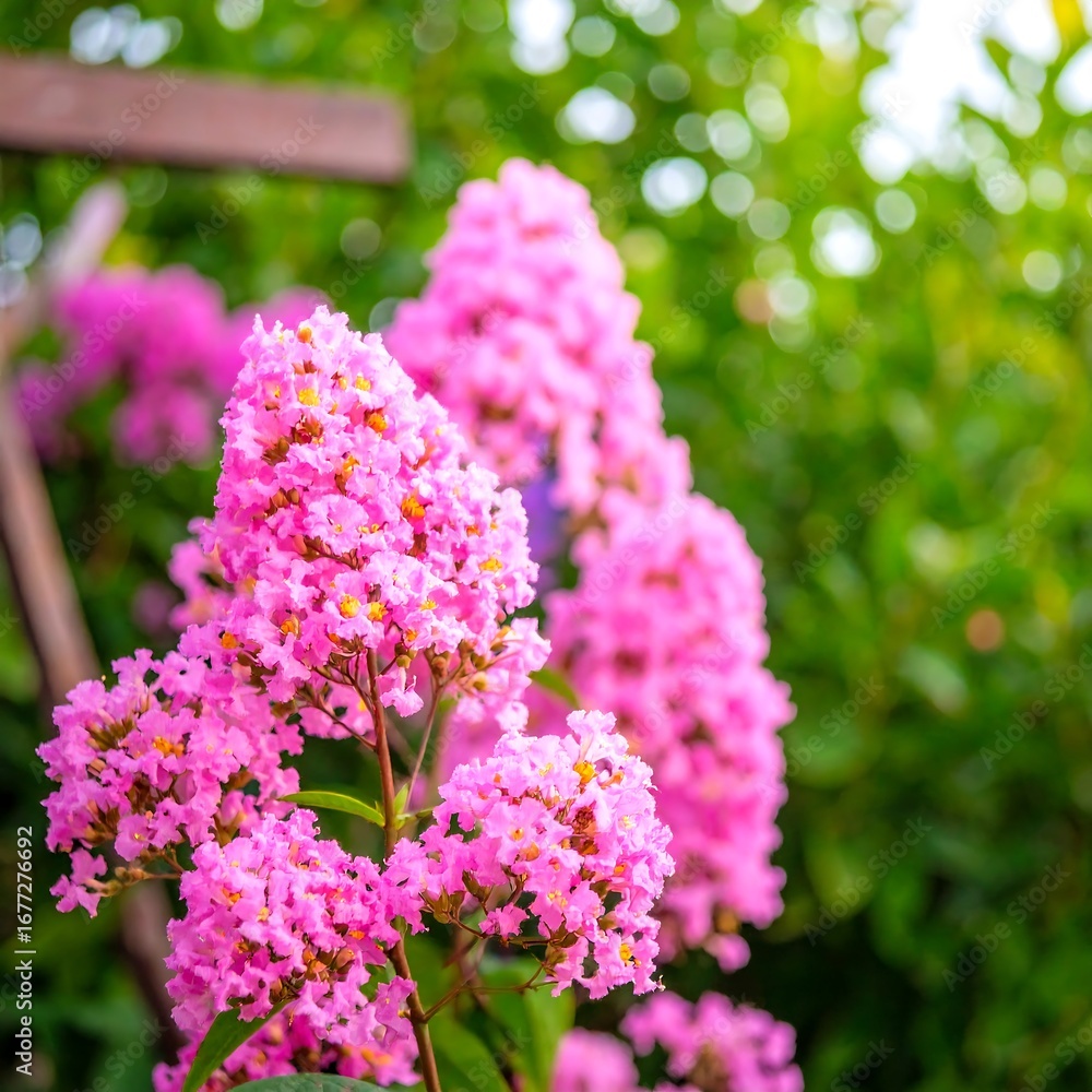 Obraz premium Close-up of pink flowers in garden