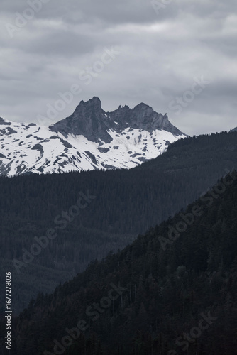 Mountain layers landscape background. Mountains in British Columbia, Canada.