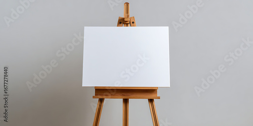 easel with blank canvas