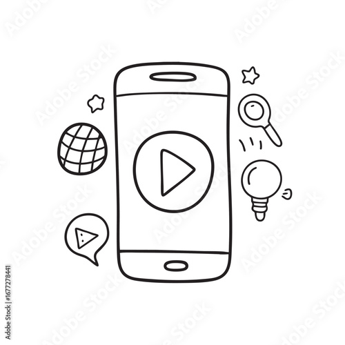 An illustration of video thumbnail on a phone