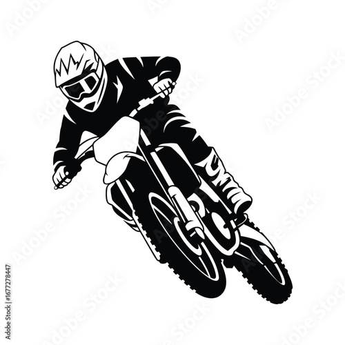 Vector Illustration of Motocross Jump - Energy and Speed Concept
