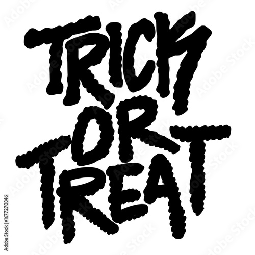 Trick or treat hand writing style