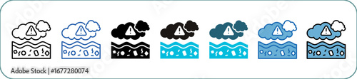 Pollution Icon Pack Multistyle Editable Stroke