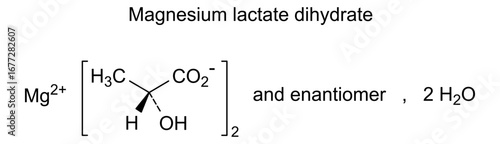 Chemical structure of magnesium lactate dihydrate, drug substance
