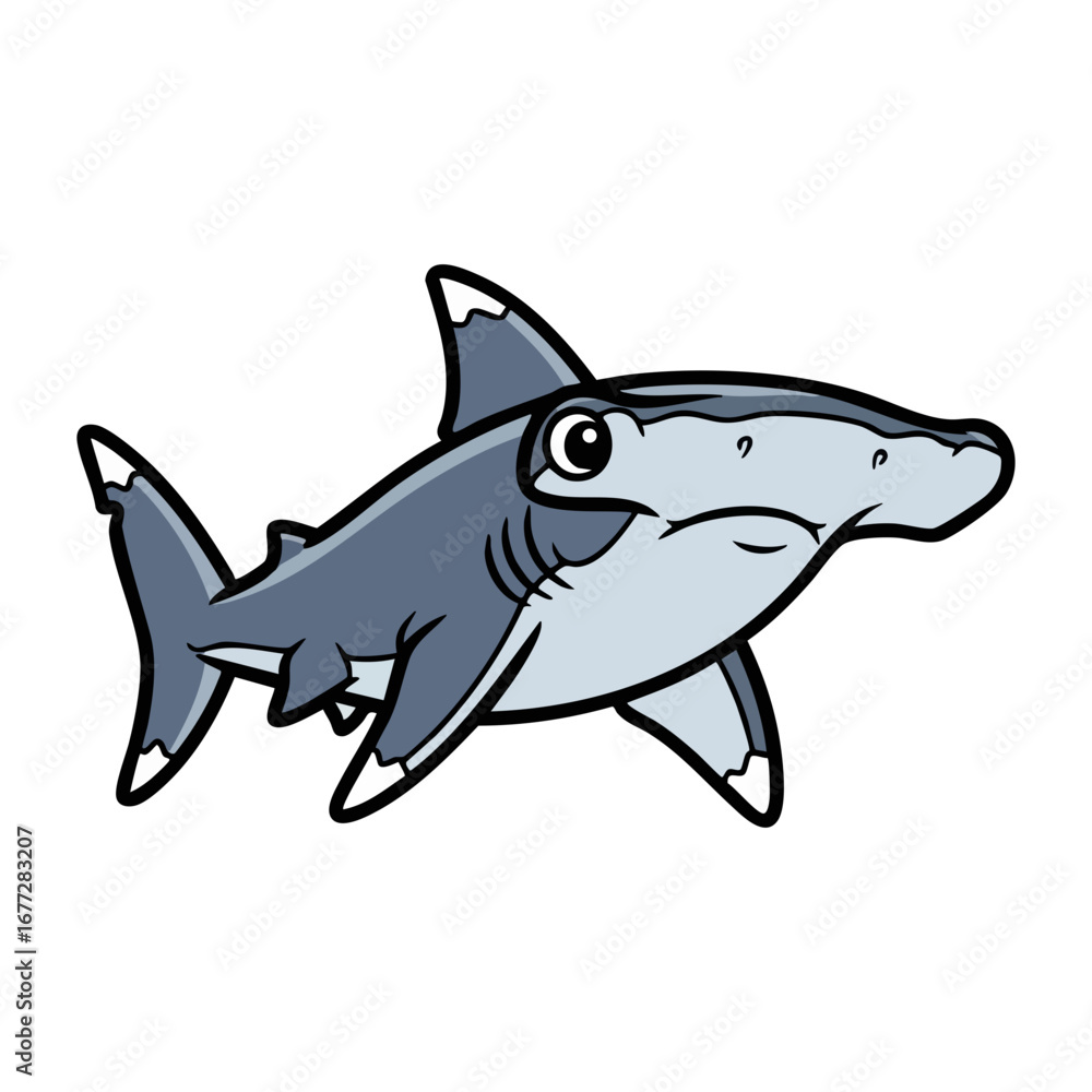 Fototapeta premium Hammerhead shark sea life vector illustration