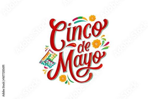 Cinco de mayo lettering style graphics 