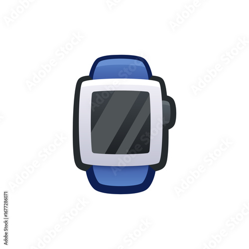 Isolated flat 3d Smartwatch icon for game, interface, sticker, app. The sign in a cartoon style for match 3, arcade, rpg. The wearable sprite for craft element in hyper casual mobile game.