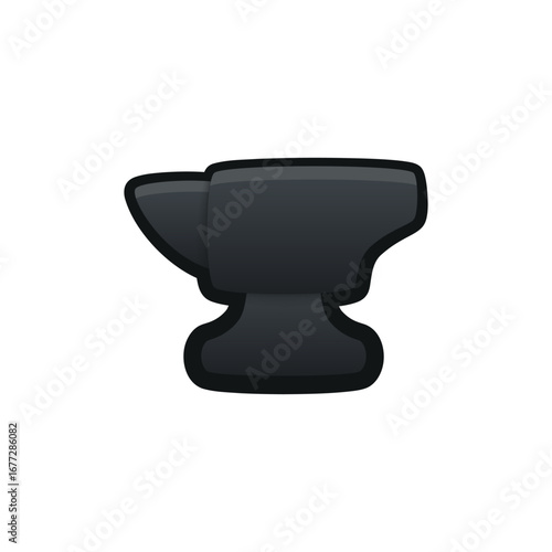 Isolated flat 3d Anvil icon for game, interface, sticker, app. The sign in a cartoon style for match 3, arcade, rpg. The forge sprite for craft element in hyper casual mobile game.