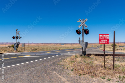 Empty Train Crossing in Arizona Near Monument Valley, USA