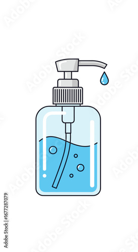 Essential hand sanitizer gel dispenser bottle with pump for hygiene and cleanliness protection