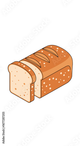 Freshly baked loaf of bread with sliced pieces ready for consumption and enjoyment