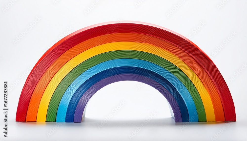Obraz premium vibrant rainbow arc on white background