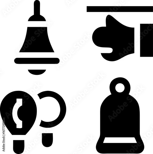 Bell, Knock, Idea, and Question Glyph Icons