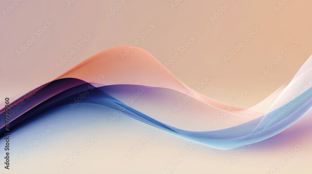Naklejka premium Elegant pastel gradient wave animation, abstract modern motion graphics background, fluid minimal design, perfect for branding, logo reveal, video intros, or presentations