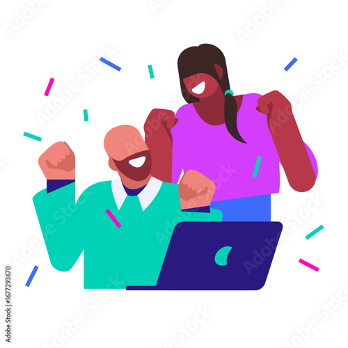 Team members celebrating success