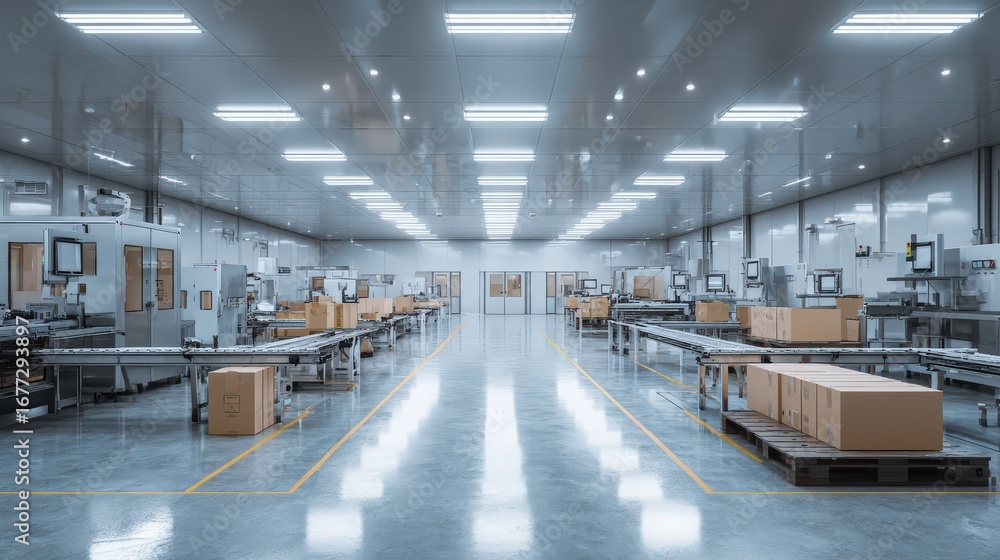 Fototapeta premium modern factory with packaging machines