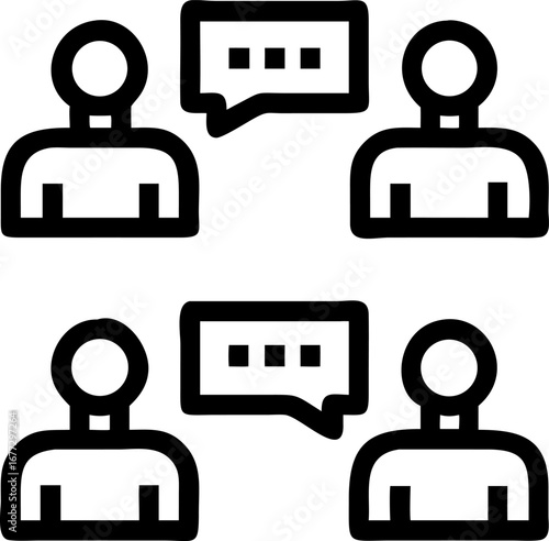 Team collaboration icon representing communication, discussion, and teamwork concepts
