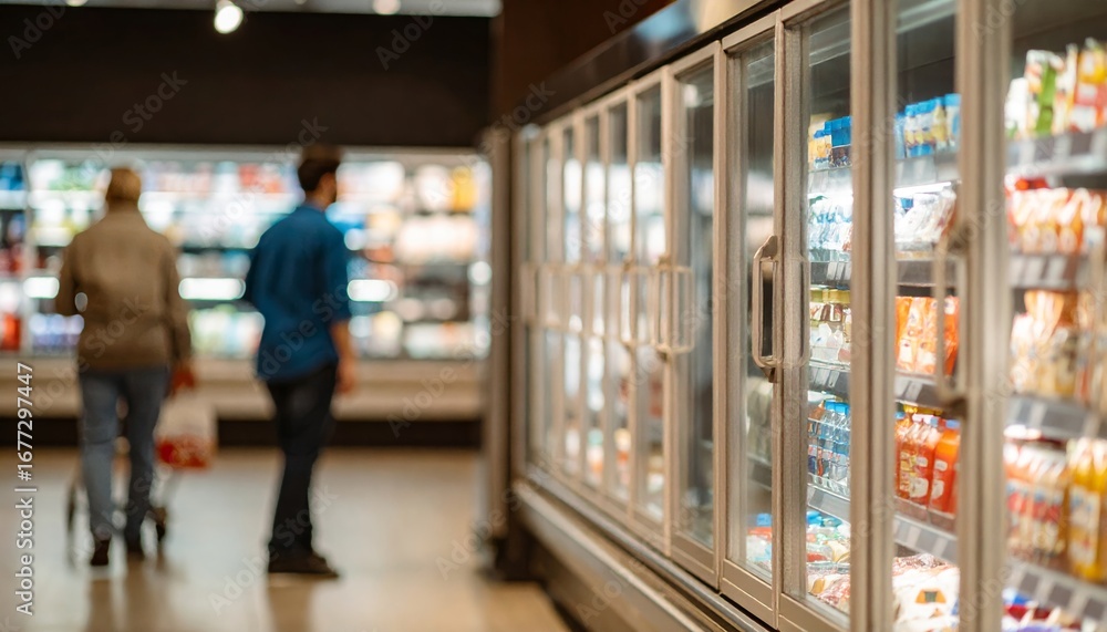Fototapeta premium refrigerator rack in a supermarket