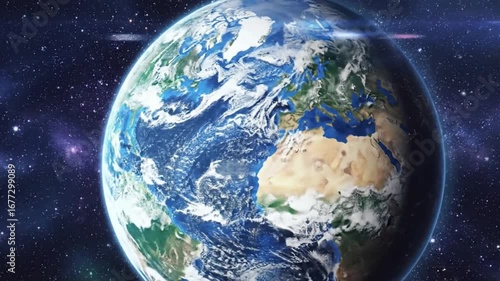 Ultra-Realistic World Globe Animation Detailed View