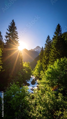 Mountain Valley Sunrise View