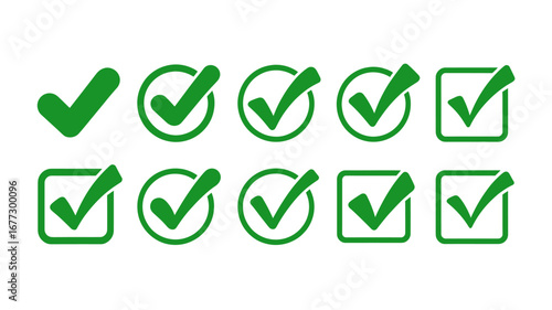 Check Mark and Approval Tick Icon Set