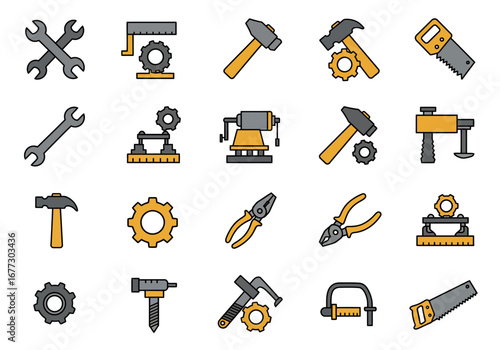 Sixty Essential Industrial Tool Icons.