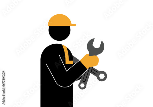 Industrial Mechanic with Wrenches.