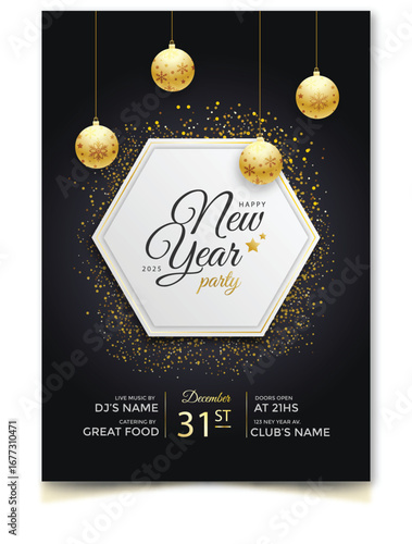 New Year flyer template
