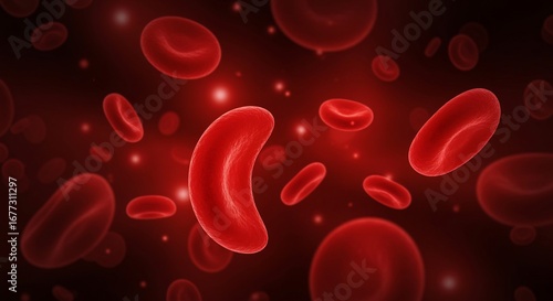 Microscopic View of Sickle Cell Anemia: A Blood Disorder