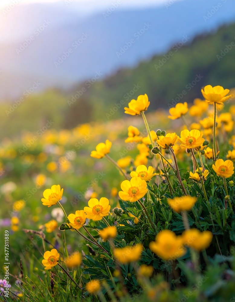 Obraz premium Blooming wildflowers field