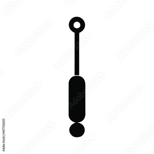 Illustration of a black spool with a cylindrical center and circular top and bottom flanges isolated