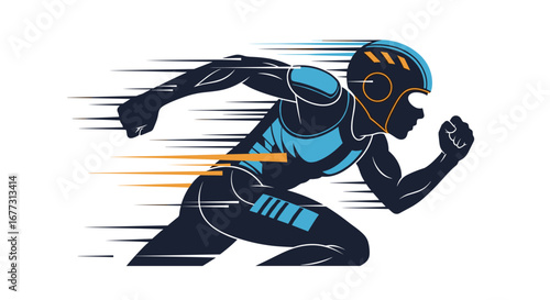 Dynamic athlete in motion capturing the essence of speed and athleticism in sports