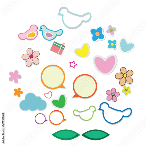 Set of couple paper icons