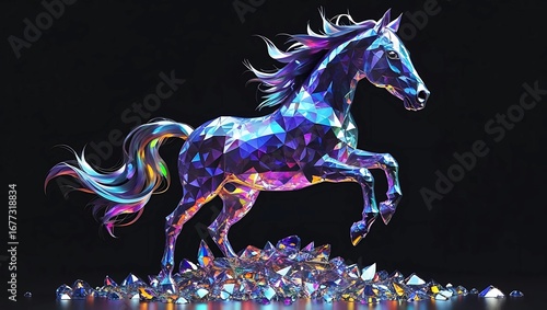 Prismatic Gem Horse in Mid-Leap
