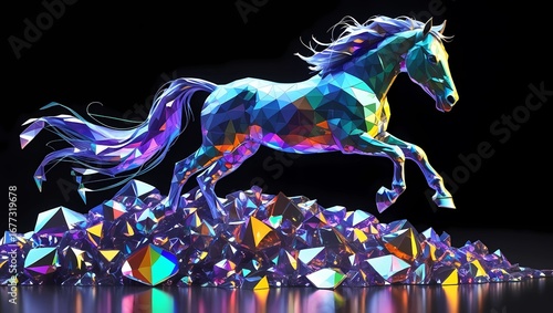 Prismatic Gem Horse in Mid-Leap
