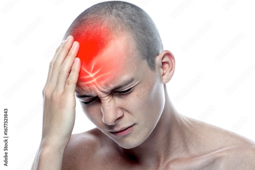 Naklejka premium x-default Man Suffering From Severe Headache