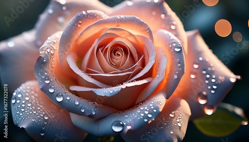 exquisite macro photography a rose adorned with glistening water droplets in nature s embrace