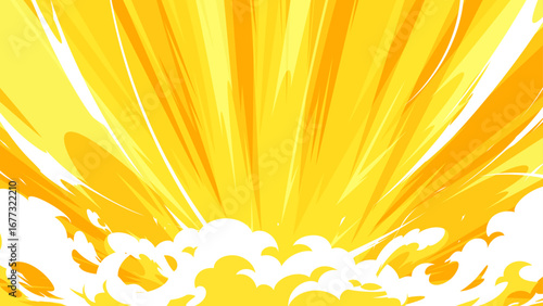 衝撃の煙のエフェクトの背景イラスト_16:9