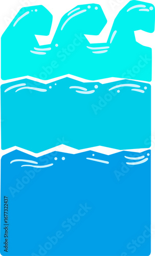 Water wave layer blue color background, banner and tenplate for decoration on coastal living, ocean and nautical concpt.