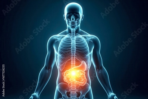 Wallpaper Mural x-default Human Stomach Anatomy with highlighted inflammation Torontodigital.ca