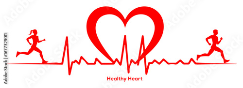 healthy lifestyle running man woman vector