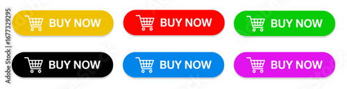 red buy now button vector icon set