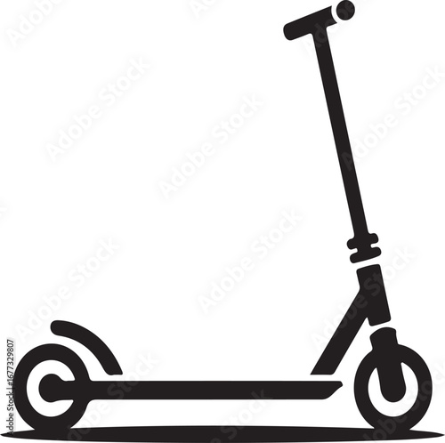 Black scooter with handle and wheels kick scooter transport