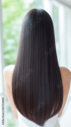 髪が美しい美女のポートレート