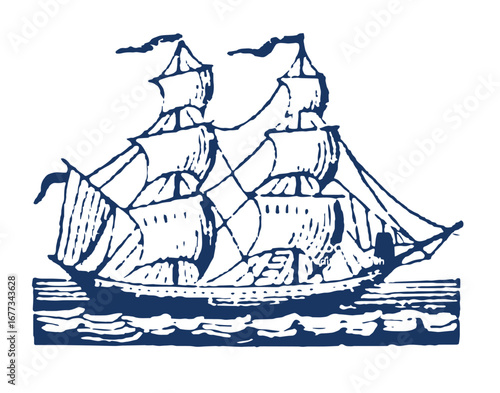 Set of sea ship illustrations isolated on white background. Design element for poster, t shirt, card, emblem, sign