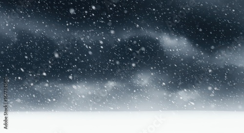 Heavy snowstorm winter landscape