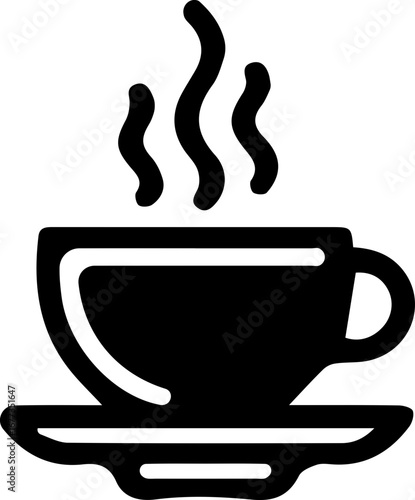Minimalist Coffee Cup Icons with Steam – Black Line Art Vector Set
