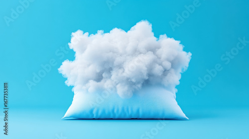 Pillow factory, Soft filling clouds in a pillow stuffing area, showcasing a fluffy and cozy atmosphere for home decor.