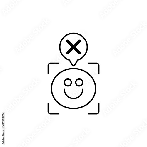 Icon a deepfake detection, isolated against a clean background.