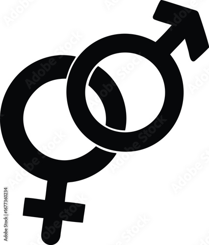 Gender Symbols Vector Icons – Male & Female Silhouettes